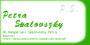 petra spalovszky business card